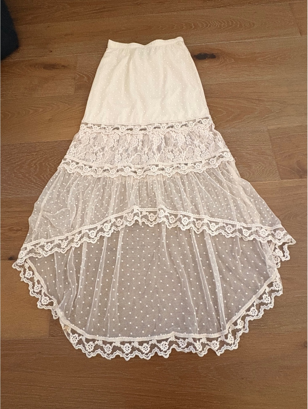 American Rag Ballet Pink Lace Skirt Sheer Overlay Cottagecore XS